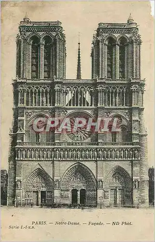 Cartes postales Paris Notre Dame Facade