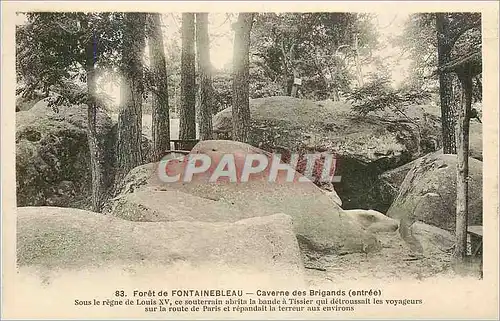 Cartes postales Foret de Fontainebleau Caverne des Brigands (entree)