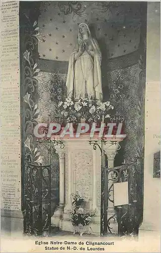 Cartes postales Eglise Notre Dame de Clignancourt Statue de N D de Lourdes