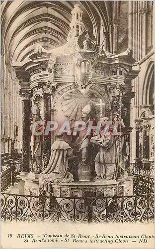 Cartes postales Reims Tombeau de St Remi St Remi Instruisant Clovis