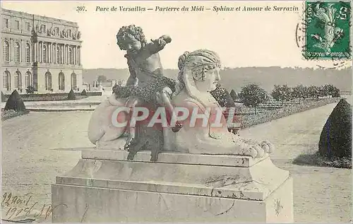 Ansichtskarte AK Parc de Versailles Parterre du Midi Sphinx et Amour de Sarrazin