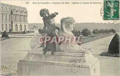 Cartes postales Parc de Versailles Parterre du Midi Sphinx et Amour de Sarrazin