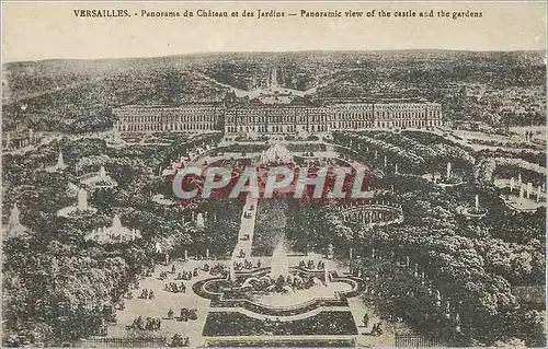 Cartes postales Versailles Panorama du Chateau et des Jardins