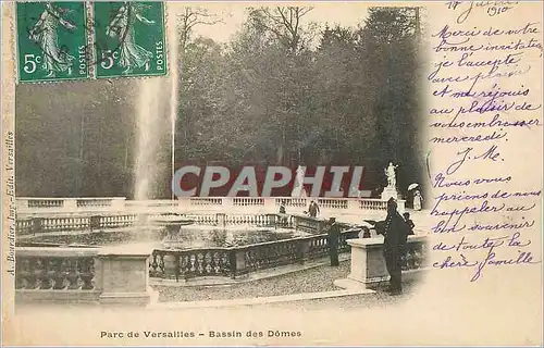 Cartes postales Parc de Versailles Bassin des Domes (carte 1900)