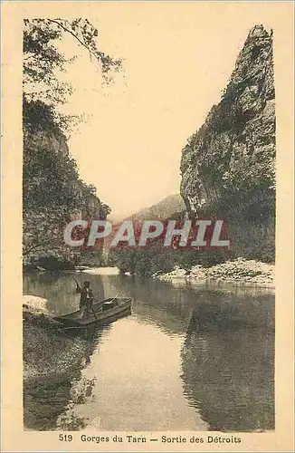 Cartes postales Gorges du Tarn Sortie des Detroits Barque