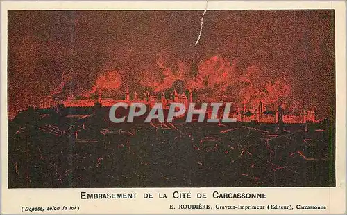 Cartes postales Embrasement de la Cite de Carcassonne