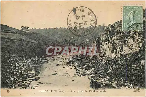 Cartes postales Crozant (Creuse) Vue prise du Pont (amont)