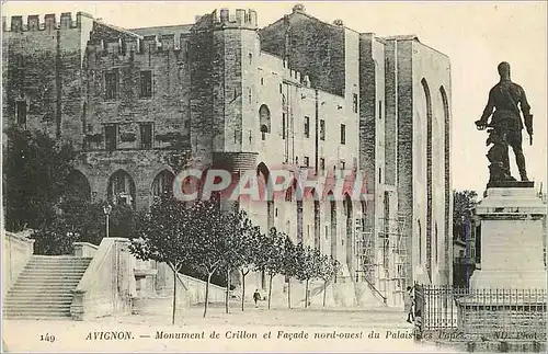 Ansichtskarte AK Avignon Monument de Crillon et Facade Nord Ouest du Palais des Papes