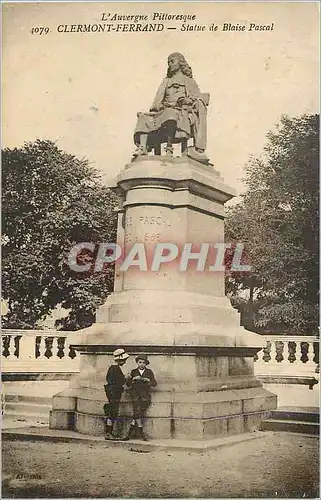 Ansichtskarte AK Clermont Ferrand L'Auvergne Pittoresque Statue de Blaise Pascale