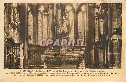 Cartes postales Ennezat Collegiale St Victor et Ste Couronne Le Choeur de l'Eglise Gophique