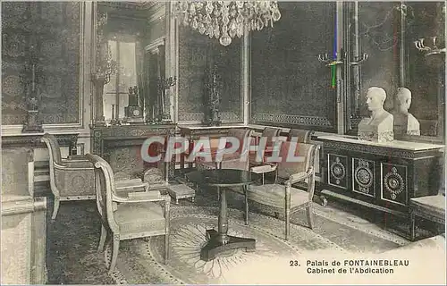 Cartes postales Palais de Fontainebleau Cabinet de l'Abdication Napoleon 1er