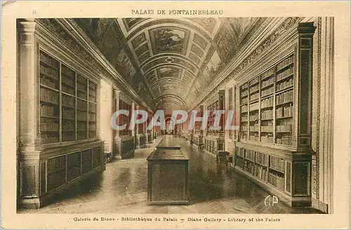 Cartes postales Palais de Fontainebleau Galerie de Diane Bibliotheque du Palais