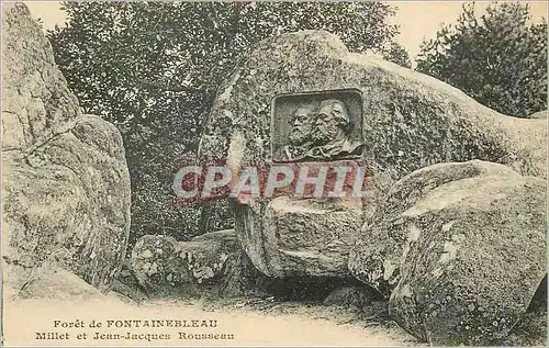 Cartes postales Foret de Fontainebleau Millet et Jean Jacques Rousseau