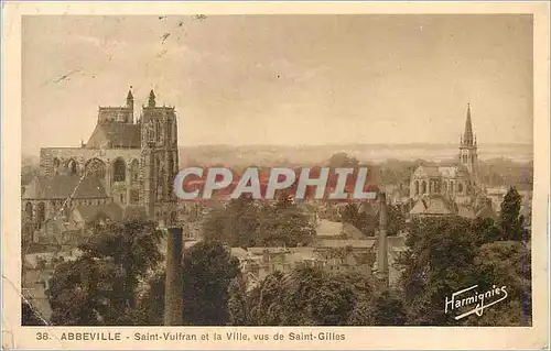 Cartes postales Abbeville Saint Vulfran et la Ville vus de Saint Gilles