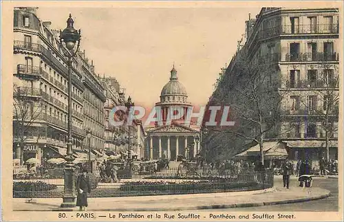 Cartes postales Paris Le Pantheon et la Rue Soufflot