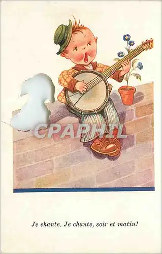 Cartes postales Je Chante Je Chante soir et matin Chien Banjo