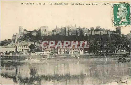 Cartes postales Chinon (I et L) La Vue Generale Le Chateau (Mon Hist)