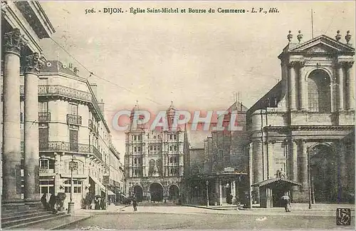 Cartes postales Dijon Eglise Saint Michel et Bourse du Commerce