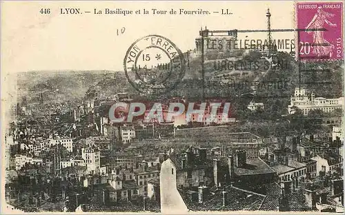 Cartes postales Lyon La Basilique et la Tour de Fourviere