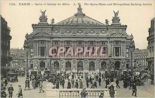 Cartes postales Paris Opera et Station du Metro