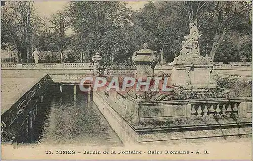 Ansichtskarte AK Nimes Jardin de la Fontaine Bains Romains
