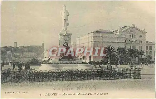 Ansichtskarte AK Cannes Monument Edouard VII et le Casino