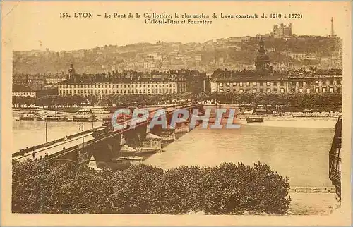 Ansichtskarte AK Lyon Le Pont de la Guillotiere le plus ancien de Lyon Construit de 1210 a 1372)