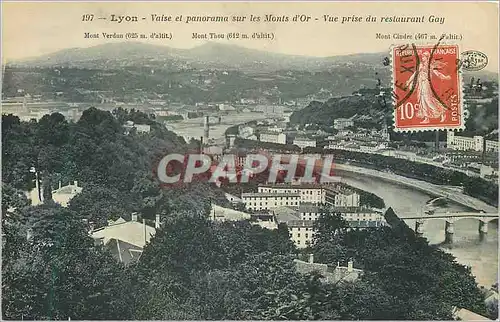 Ansichtskarte AK Lyon Vaise et Panorama sur les Monts d'Or Vue prise du Restaurant Gay