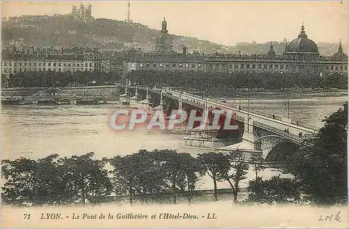 Cartes postales Lyon Le Pont de la Guillotiere et l'Hotel Dieu