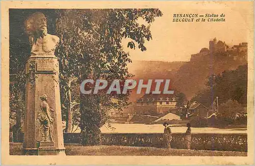 Ansichtskarte AK Besancon Statue de Becquet et la Citadelle