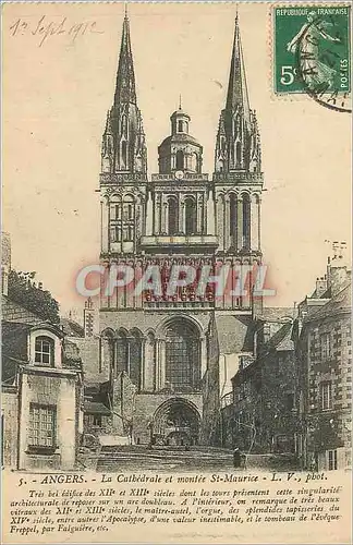 Cartes postales Angers la Cathedrale et Montee St Maurice