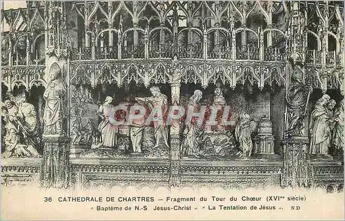 Cartes postales Cathedrale de Chartres Fragment du Tour du Choeur (XVIme siecle)