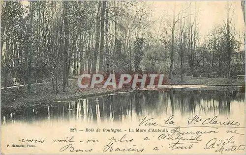 Ansichtskarte AK Bois de Boulogne la Mare d'Auteuil