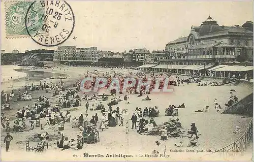 Ansichtskarte AK Biarritz Artistique la Grande Plage