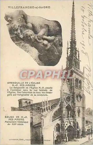 Cartes postales Villefranche sur Saone Gargouille de l'Eglise N D des Marais