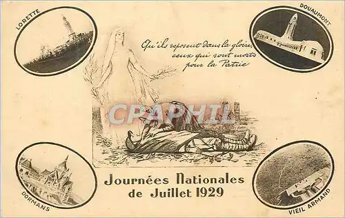 Cartes postales Journees Nationales de Juillet 1929 Militaria