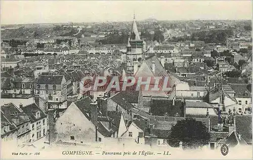 Ansichtskarte AK Compiegne Panorama Pris de l'Eglise