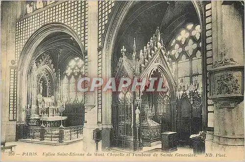 Cartes postales Paris Eglise Saint Etienne du Mont Chapelle et Tombeau de Sainte Genevieve