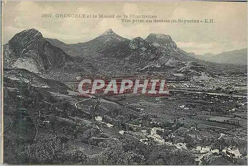 Cartes postales Grenoble et le Massif de la Chartreuse Vue prise au dessus de Seyssins