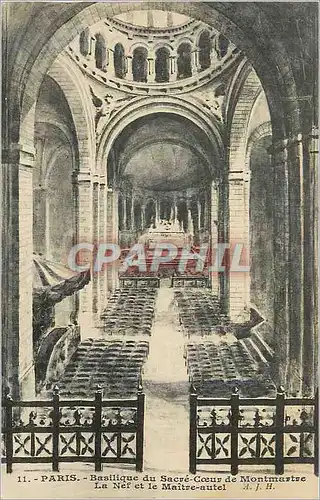 Cartes postales Paris Basilique du Sacre Coeur de Montmartre La nef et la maitre autel