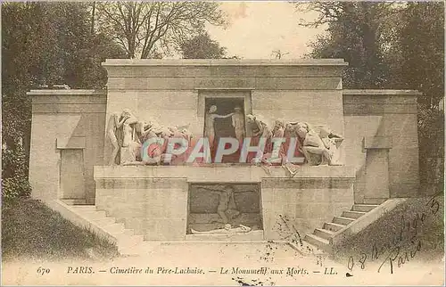 Ansichtskarte AK Paris Cimetiere du Pere Lachaise Le monument aux morts