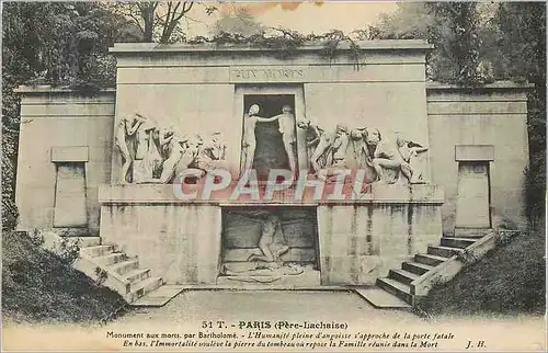 Cartes postales Paris (Pere Lachaise) Monument aux morts