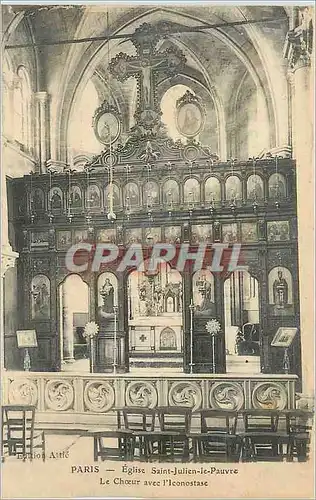 Cartes postales Paris Eglise Saint Julien le Pauvre le Choeur avec l'Iconostase