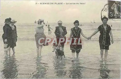 REPRO Trouville la Sortie du Bain Normandie Scenes de Plage
