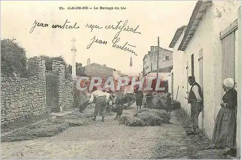 REPRO Ile de Re Battage du Ble Aunis