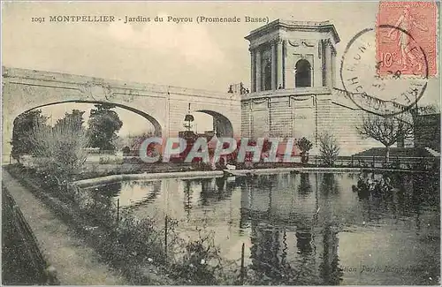 Cartes postales Montpellier Jardins du Peyrou (Promenade Basse) Tramway