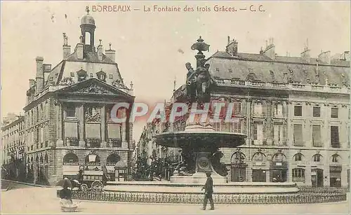 Ansichtskarte AK Bordeaux la Fontaine des Trois Graces