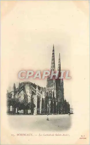 Cartes postales Bordeaux la Cathedrale Saint Andre (carte 1900)