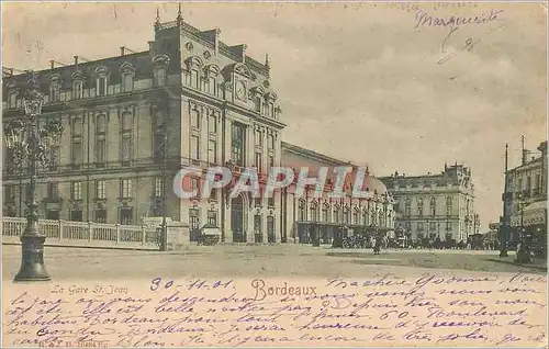 Cartes postales Bordeaux la Gare St Jean (carte 1900)