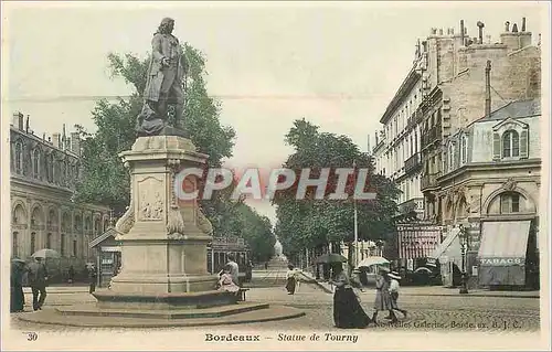 Ansichtskarte AK Bordeaux Statue de Tourny Tramway Enfants